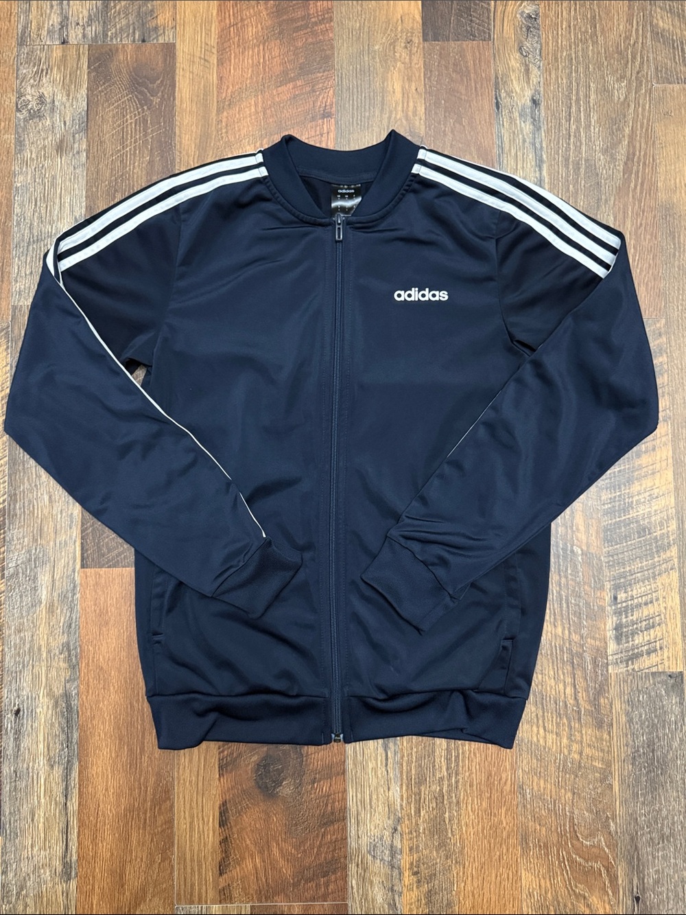 Adidas Essentials 3-Stripes Full Zip Track Jacket Navy White Small DV2468